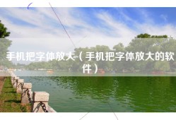 手机把字体放大（手机把字体放大的软件）