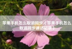苹果手机怎么取消同步（苹果手机怎么取消同步通话记录）