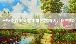 三板斧谷歌关键词排名营销该如何去做？