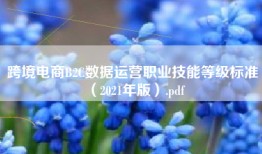 跨境电商B2C数据运营职业技能等级标准（2021年版）.pdf