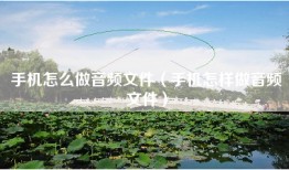 手机怎么做音频文件（手机怎样做音频文件）