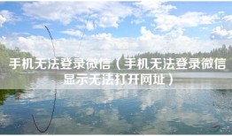 手机无法登录微信（手机无法登录微信显示无法打开网址）