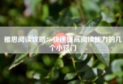 雅思阅读攻略：快速提高阅读能力的几个小窍门