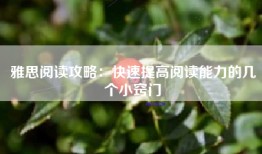雅思阅读攻略：快速提高阅读能力的几个小窍门