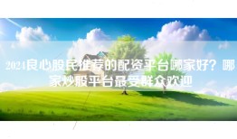 2024良心股民推荐的配资平台哪家好？哪家炒股平台最受群众欢迎