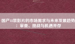 国产18禁影片的市场需求与未来发展趋势：审查、挑战与机遇并存