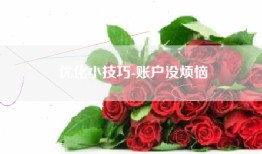 优化小技巧-账户没烦恼