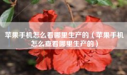 苹果手机怎么看哪里生产的（苹果手机怎么查看哪里生产的）
