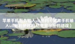苹果手机怎么输入wifi密码（苹果手机输入wifi密码是对的,结果显示密码错误）