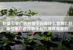 巨量引擎广告投放平台是什么意思？巨量引擎广告投放平台代理商有哪些