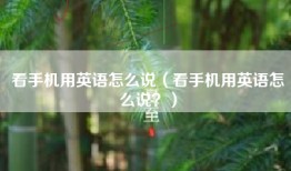 看手机用英语怎么说（看手机用英语怎么说？）