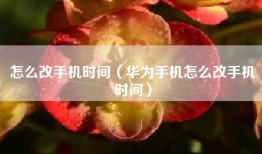 怎么改手机时间（华为手机怎么改手机时间）