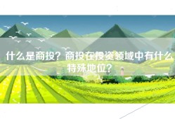 什么是商投？商投在投资领域中有什么特殊地位？