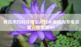青岛天巧科技推出高效永磁磁力发电装置，效率超90%