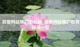 百度网站推广怎么做_百度网站推广收费标准一览