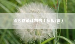 酒店营销计划书（模板4篇）