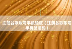 注册谷歌账号手机验证（注册谷歌账号手机验证码）