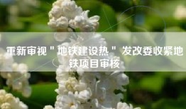重新审视＂地铁建设热＂ 发改委收紧地铁项目审核