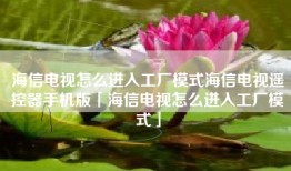 海信电视怎么进入工厂模式海信电视遥控器手机版「海信电视怎么进入工厂模式」