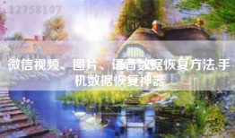 微信视频、图片、语音数据恢复方法,手机数据恢复神器
