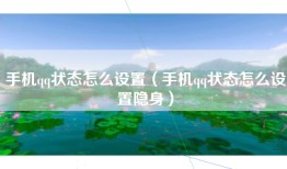 手机qq状态怎么设置（手机qq状态怎么设置隐身）