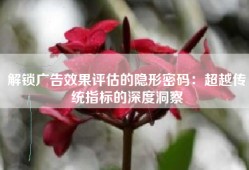 解锁广告效果评估的隐形密码：超越传统指标的深度洞察