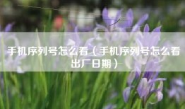 手机序列号怎么看（手机序列号怎么看出厂日期）