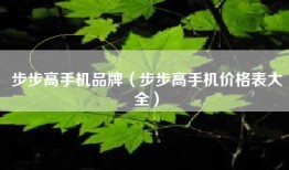 步步高手机品牌（步步高手机价格表大全）