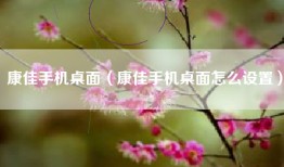 康佳手机桌面（康佳手机桌面怎么设置）