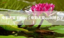 电影天堂手机app（电影天堂app叫啥名字）
