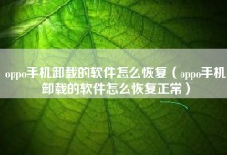oppo手机卸载的软件怎么恢复（oppo手机卸载的软件怎么恢复正常）