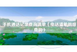 手机通话记录查询清单（电话清单明细查询）