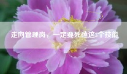 走向管理岗，一定要死磕这3个技能