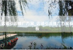 店铺引流推广方案_店铺引流推广方案模板