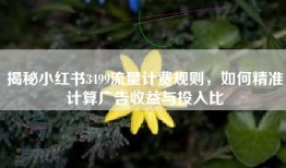 揭秘小红书3499流量计费规则，如何精准计算广告收益与投入比