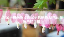 淘宝手机换货（淘宝手机换货,结果还是原来的手机）