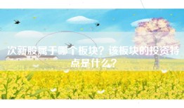 次新股属于哪个板块？该板块的投资特点是什么？