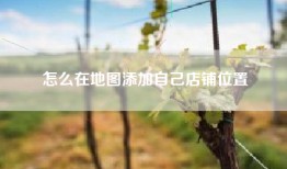 怎么在地图添加自己店铺位置