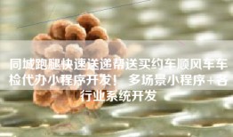 同城跑腿快速送递帮送买约车顺风车车检代办小程序开发！ 多场景小程序+各行业系统开发