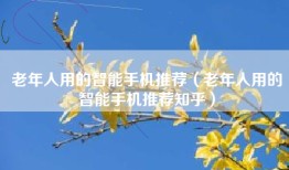 老年人用的智能手机推荐（老年人用的智能手机推荐知乎）