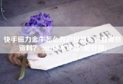 快手磁力金牛怎么开户投放？需要哪些资料？ 2024技术攻略!(超好用)
