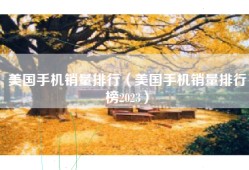美国手机销量排行（美国手机销量排行榜2023）