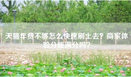 天猫年费不够怎么快速刷上去？商家体验分能满分吗？