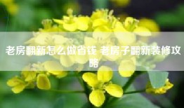 老房翻新怎么做省钱 老房子翻新装修攻略