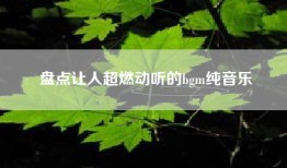 盘点让人超燃动听的bgm纯音乐