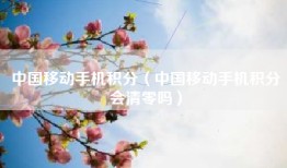 中国移动手机积分（中国移动手机积分会清零吗）