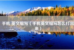手机 英文缩写（手机英文缩写怎么打出来）