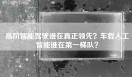 高阶智能驾驶谁在真正领先？车载人工智能谁在第一梯队？