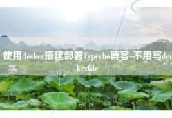 使用docker搭建部署Typecho博客-不用写dockerfile