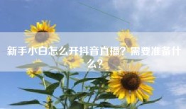 新手小白怎么开抖音直播？需要准备什么？